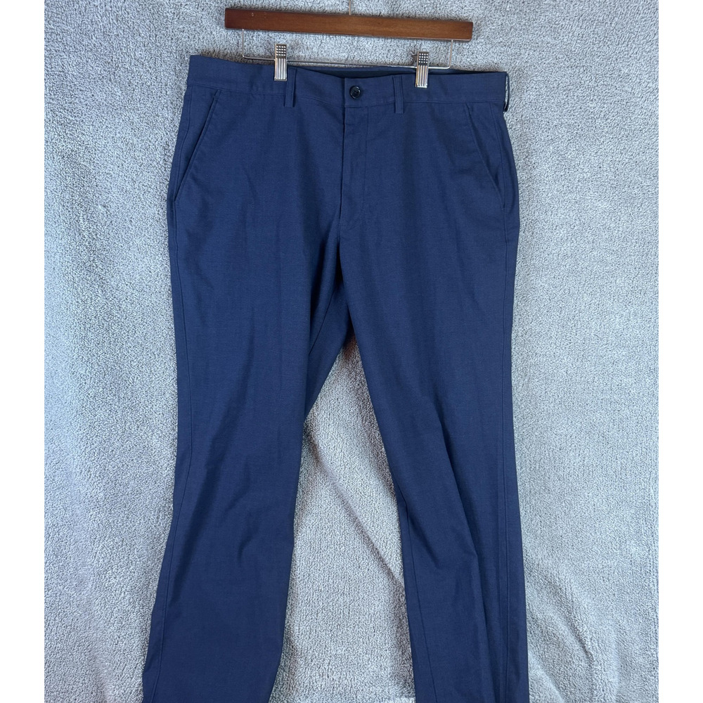 J.Crew Thompson Pants Mens 36x34 Navy Tapered Dress Flat Front Stretch